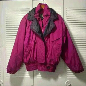 Hot Music Vintage 80s 90s Purple Pink Ski Jacket Size XL